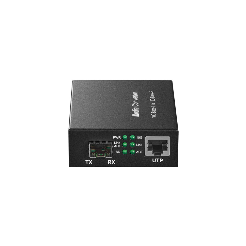 10 Gigabit SFP to 10G RJ45 Converter, 10G/5G/2.5G/1G/100M Copper, 10GBASE-X SFP+ Slot, Unmanaged Metal Fiber to Ethernet Media Converter(Marvell Chipset)