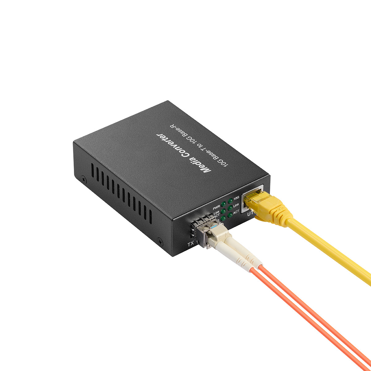 10 Gigabit SFP to 10G RJ45 Converter, 10G/5G/2.5G/1G/100M Copper, 10GBASE-X SFP+ Slot, Unmanaged Metal Fiber to Ethernet Media Converter(Marvell Chipset)