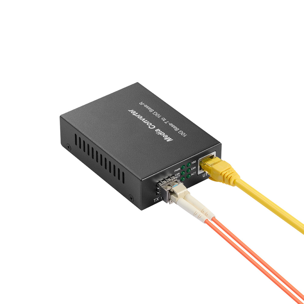 10 Gigabit SFP to 10G RJ45 Converter, 10G/5G/2.5G/1G/100M Copper, 10GBASE-X SFP+ Slot, Unmanaged Metal Fiber to Ethernet Media Converter(Marvell Chipset)