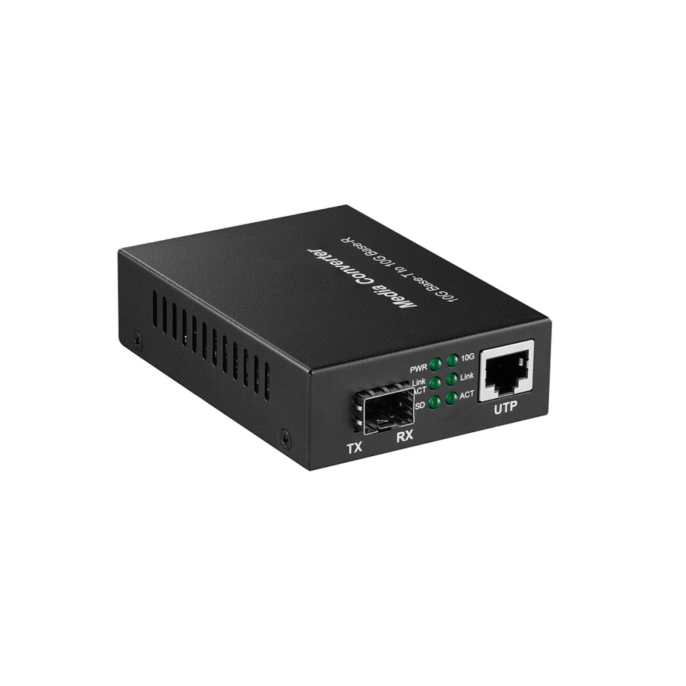 10 Gigabit SFP to 10G RJ45 Converter, 10G/5G/2.5G/1G/100M Copper, 10GBASE-X SFP+ Slot, Unmanaged Metal Fiber to Ethernet Media Converter(Marvell Chipset)