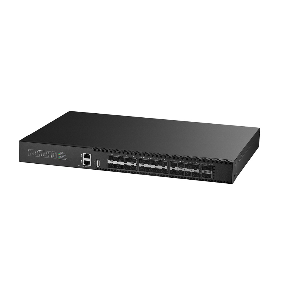 100G QSFP28 Uplink L3 Managed Switch | 24-Port 10G SFP+ Optical Network Switch