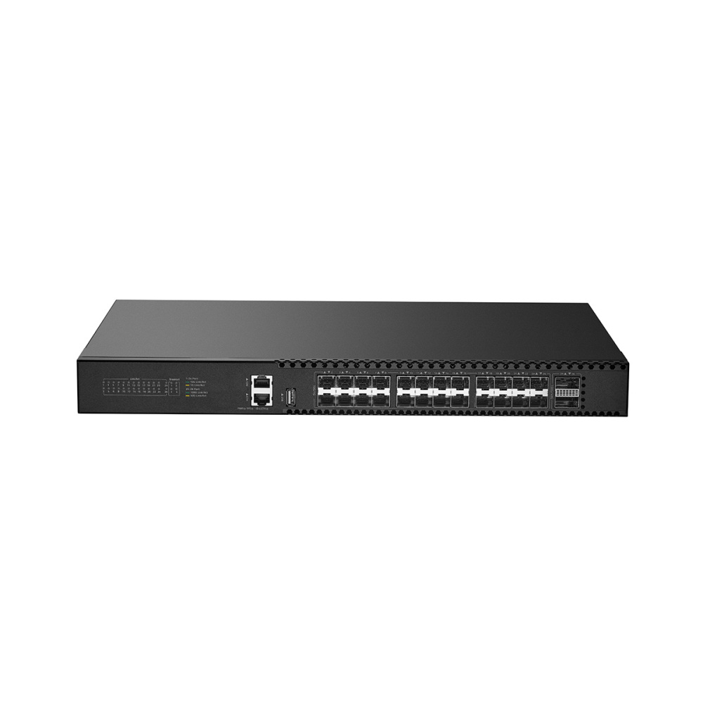 100G QSFP28 Uplink L3 Managed Switch | 24-Port 10G SFP+ Optical Network Switch