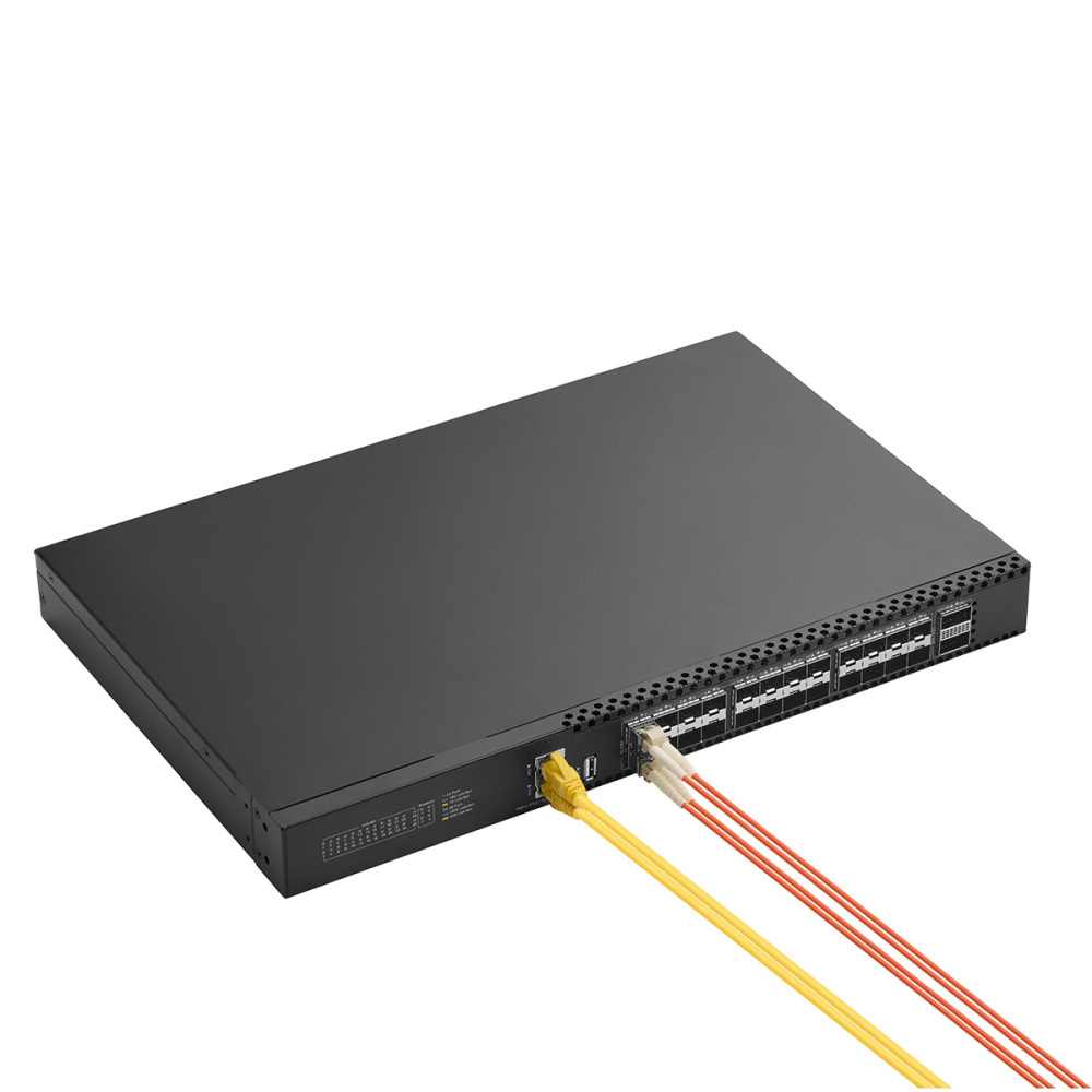 100G QSFP28 Uplink L3 Managed Switch | 24-Port 10G SFP+ Optical Network Switch