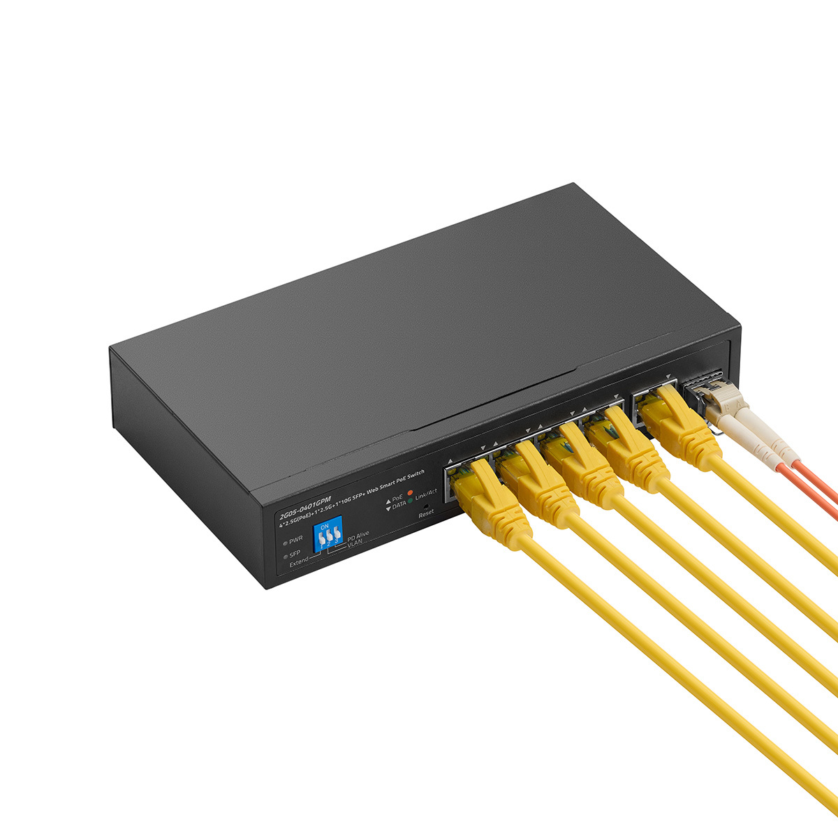 6 Port 2.5G PoE Managed Switch, 10G SFP+ Slot, IEEE802.3af/at 100W, Support Trunk/LACP/VLAN/QOS/Extender/Watchdog, Metal Multi-Gigabit Desktop/Wallmount Network Switch