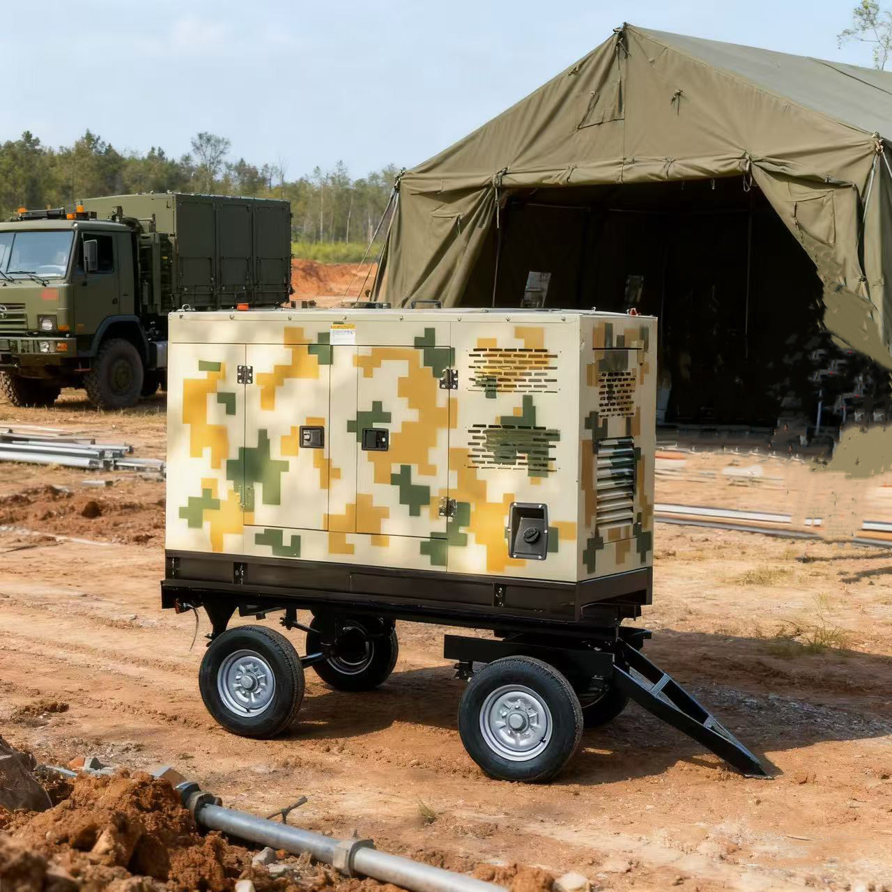 Mobile Portable Trailer Silent type Generator Set with Auto-start