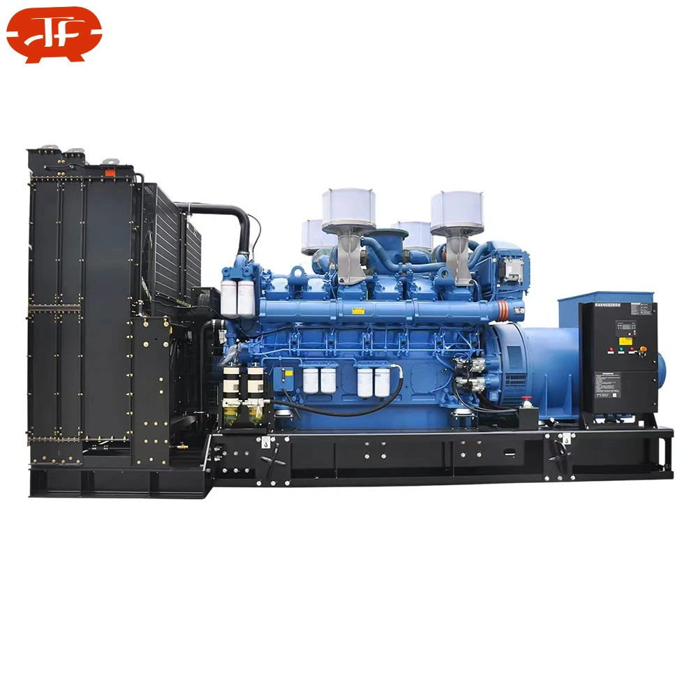 Open frame silent diesel and gas generator set, full unit view