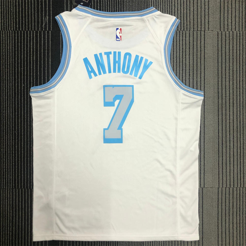 NBA Los Angeles Lakes Round neck White Jersey ANTHONY#7 S-XXL