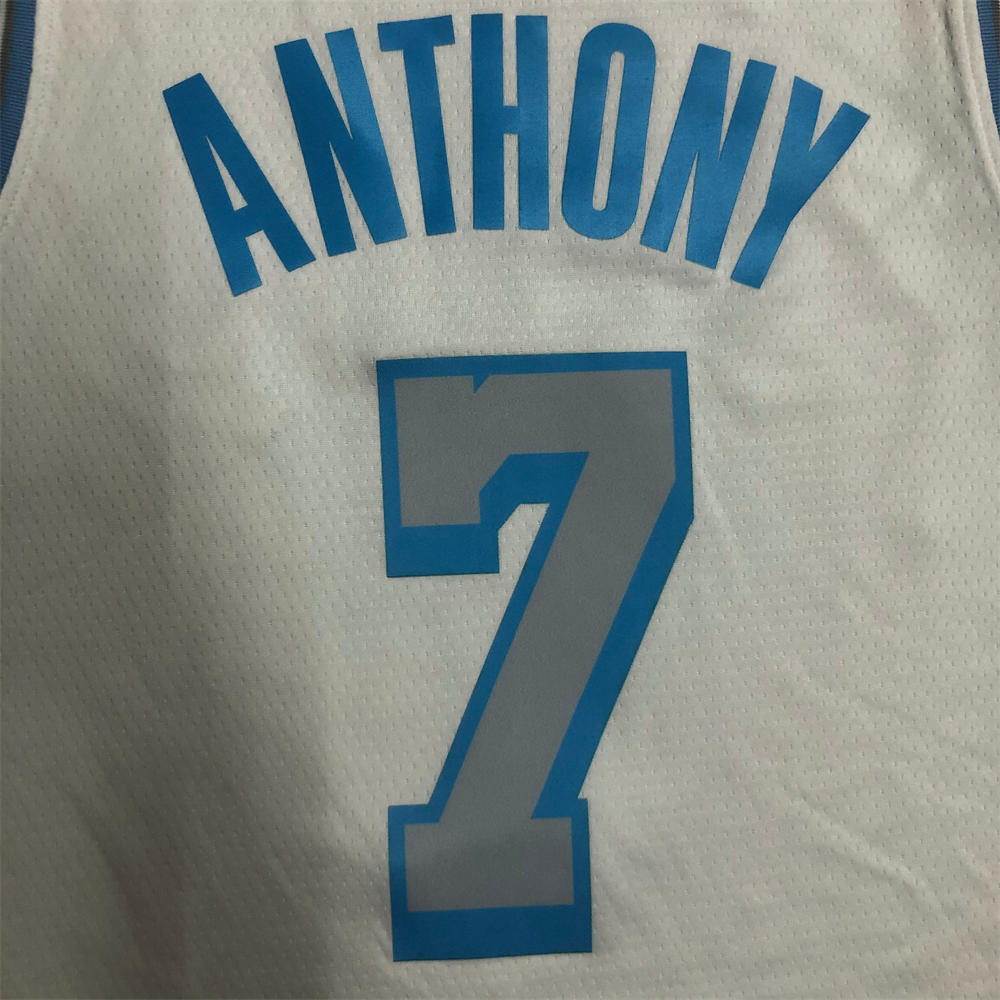 NBA Los Angeles Lakes Round neck White Jersey ANTHONY#7 S-XXL