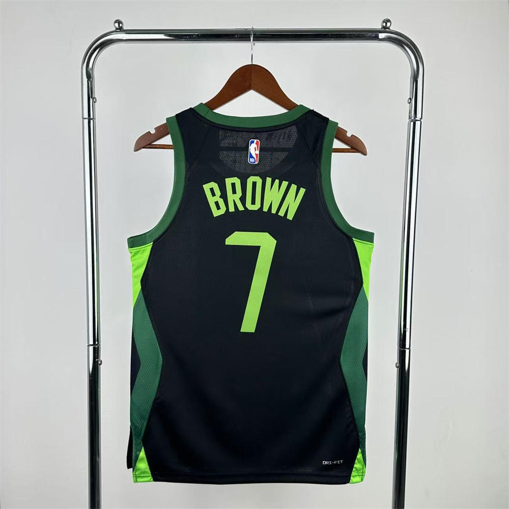 NBA Boston Celtics 24/25 City Edition Round Neck Black Jersey BROWN#7 S-XXL