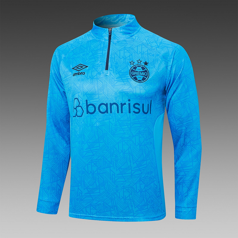 24/25 Grêmio Foot-Ball Porto Alegrense Take blue Long-sleeved half-pull training kit Football team kit