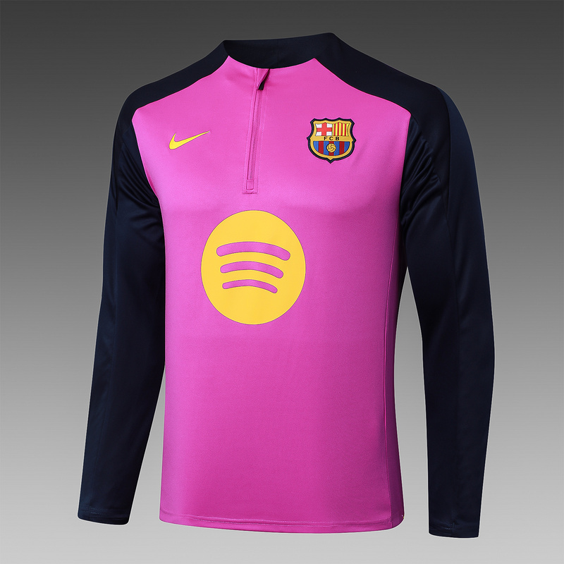 202526 Barcelona Purple Long-sleeved half-pull training kit Football team kit