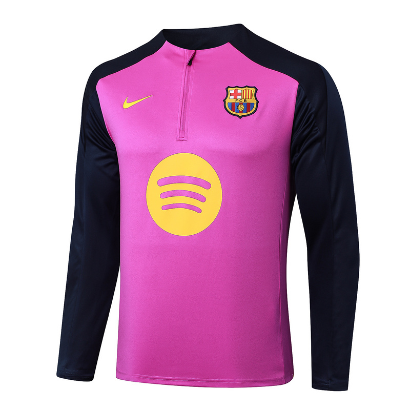 202526 Barcelona Purple Long-sleeved half-pull training kit Football team kit