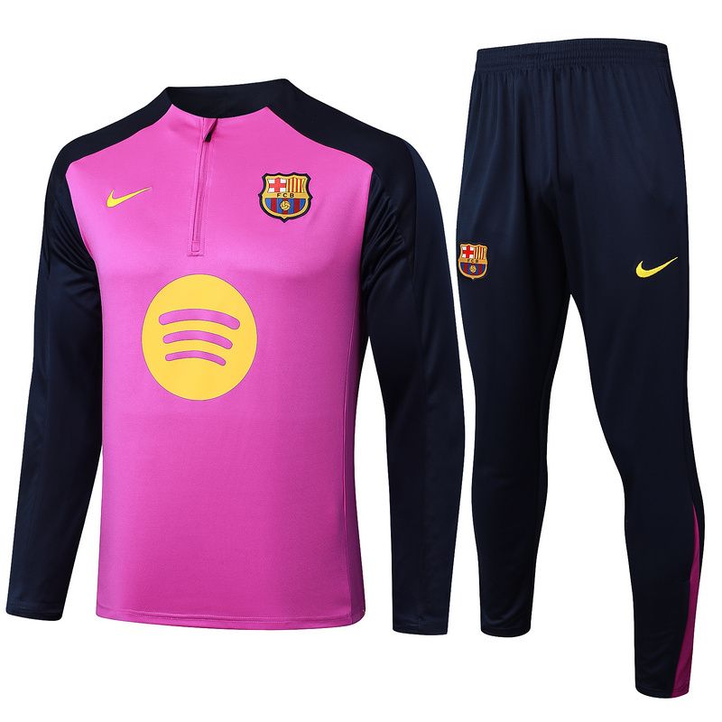 202526 Barcelona Purple Long-sleeved half-pull training kit Football team kit