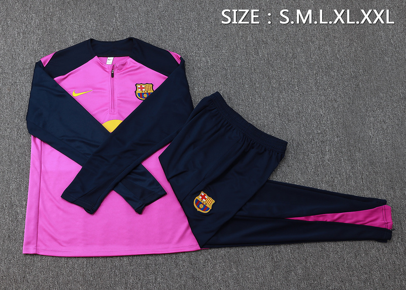 202526 Barcelona Purple Long-sleeved half-pull training kit Football team kit