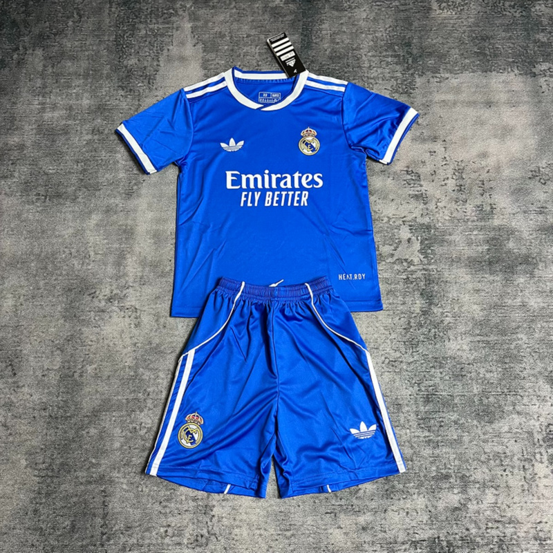 2025/26 Real Madrid Second Away jersey kids Kits size: 16-28
