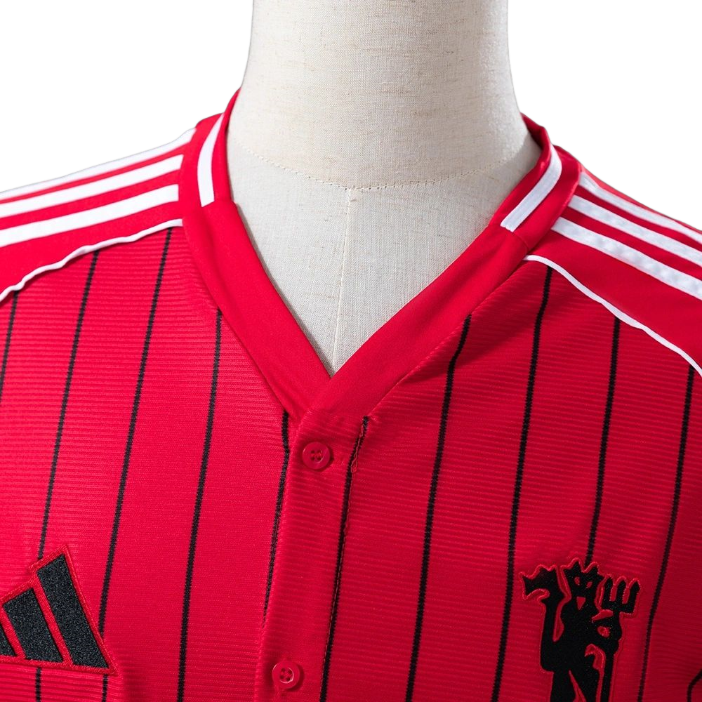 2025/26 Manchester United US Pack Full-Button Baseball Red jersey Fan version