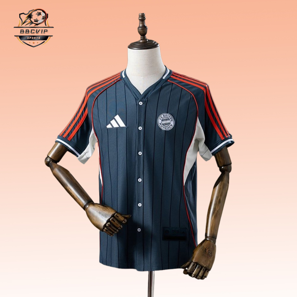 2025/26 Bayern Munich US Pack Full-Button Baseball Brown jersey Fan version