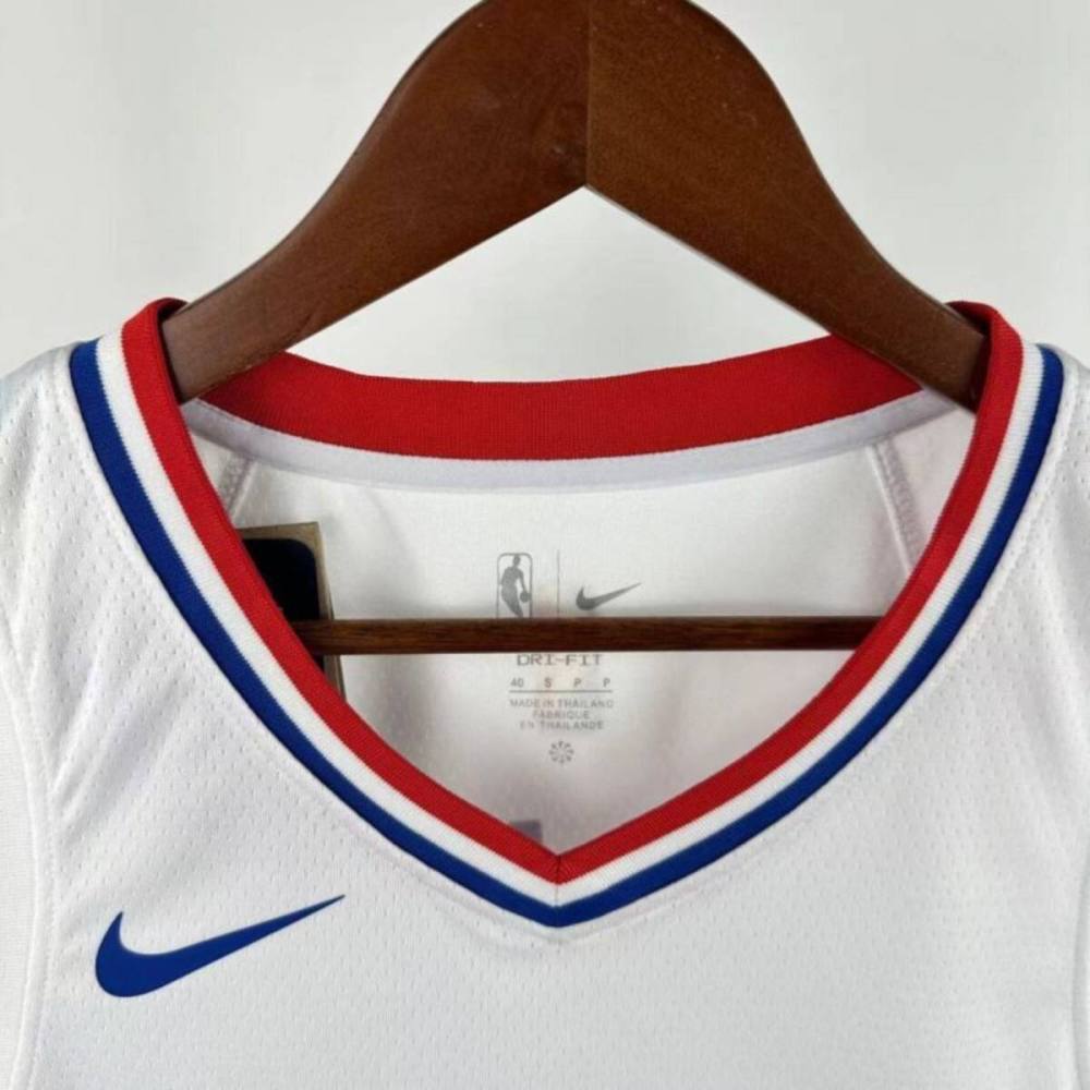 NBA  Los Angeles Clippers 24/25 Round Neck White Jersey PAUL#3 S-XXL