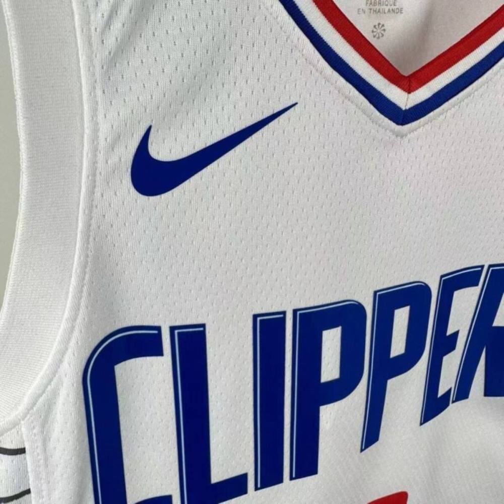 NBA  Los Angeles Clippers 24/25 Round Neck White Jersey PAUL#3 S-XXL