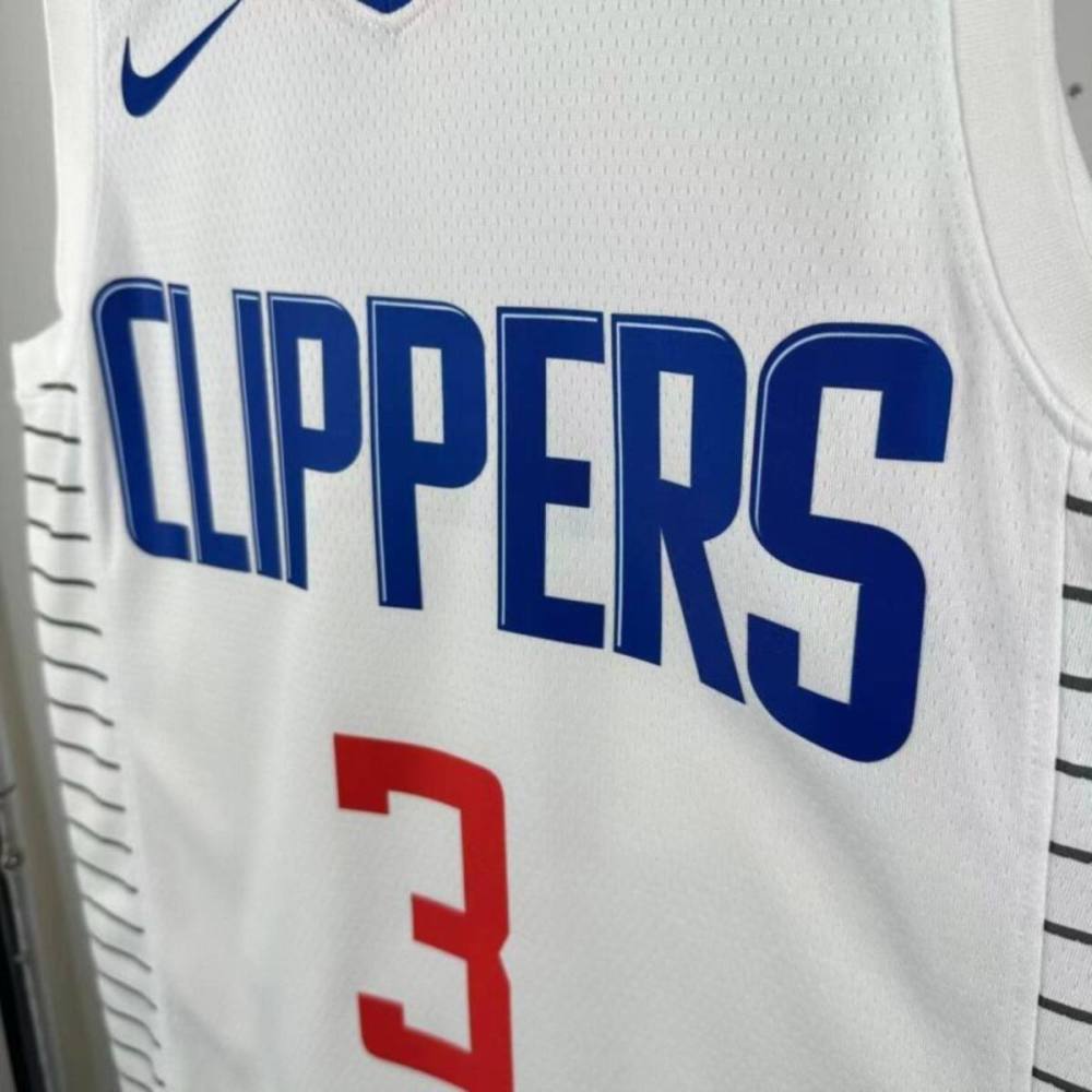 NBA  Los Angeles Clippers 24/25 Round Neck White Jersey PAUL#3 S-XXL
