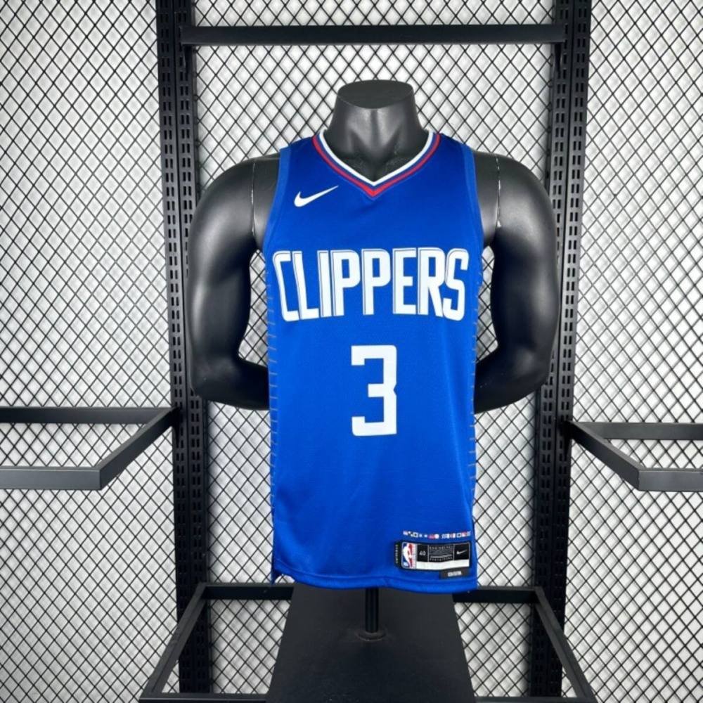 NBA Los Angeles Clippers 2023 V-Neck Blue Jersey PAUL#3 S-XXL
