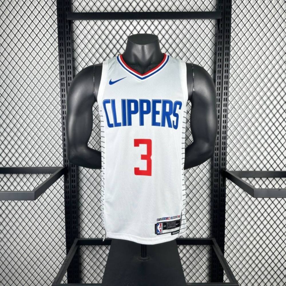 NBA  Los Angeles Clippers 24/25 Round Neck White Jersey PAUL#3 S-XXL