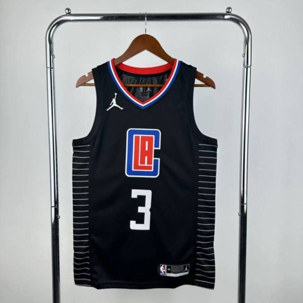 NBA Los Angeles Clippers V-Neck Black Jersey PAUL#3 S-XXL