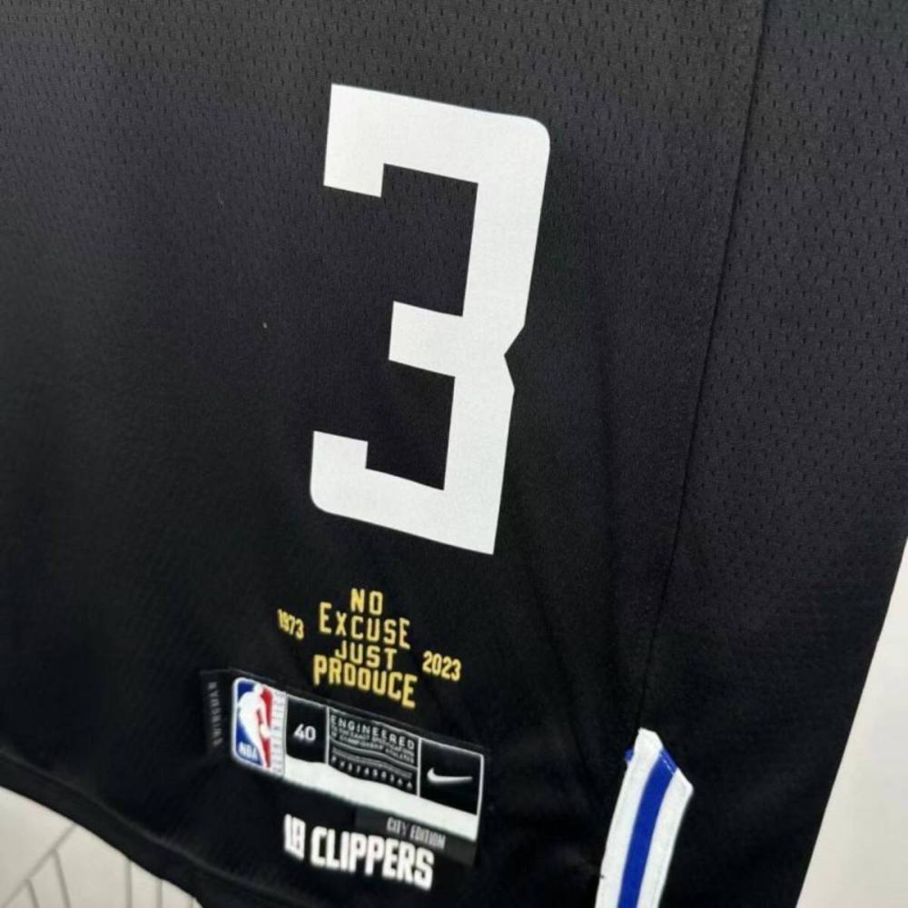 NBA Los Angeles Clippers V-Neck Black Jersey PAULl#3 S-XXL