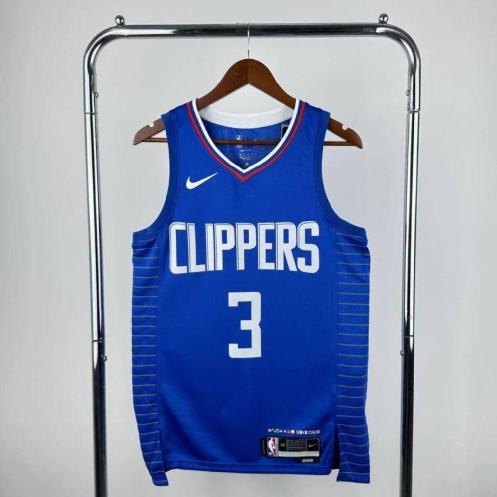NBA Los Angeles Clippers 2023 V-Neck Blue Jersey PAUL#3 S-XXL