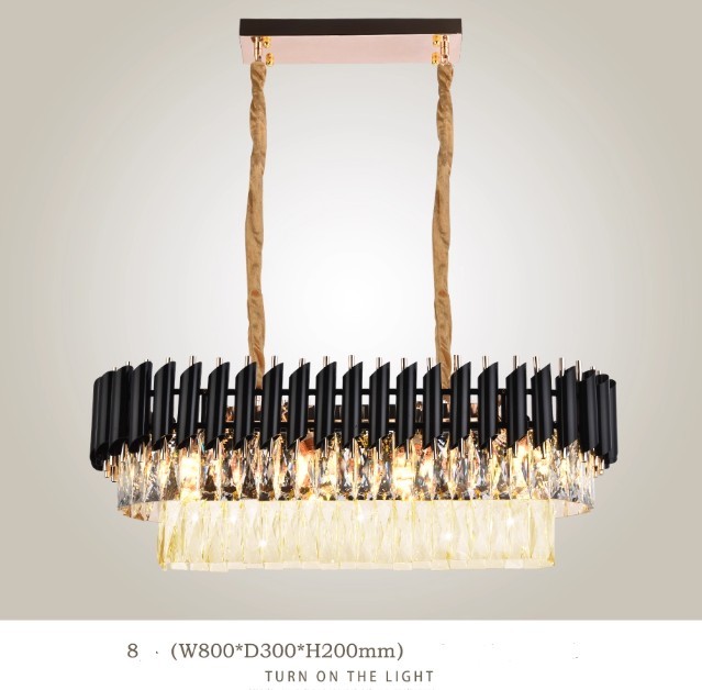 Radiant Reign Postmodern light luxury crystal chandelier living room villa round dining room chandelier bedroom study LED lamp