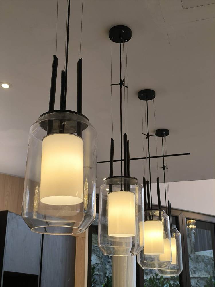 Modern LED Creative Glass Chandelier Hotel Cafe Art Designer Nordic Restaurant Bar Bedroom Bedside Chandelier