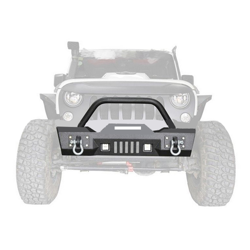Hot Selling Truck Spare Parts Steel Front Bumper Bull Bar for Jeep Wrangler Black Front Bumper