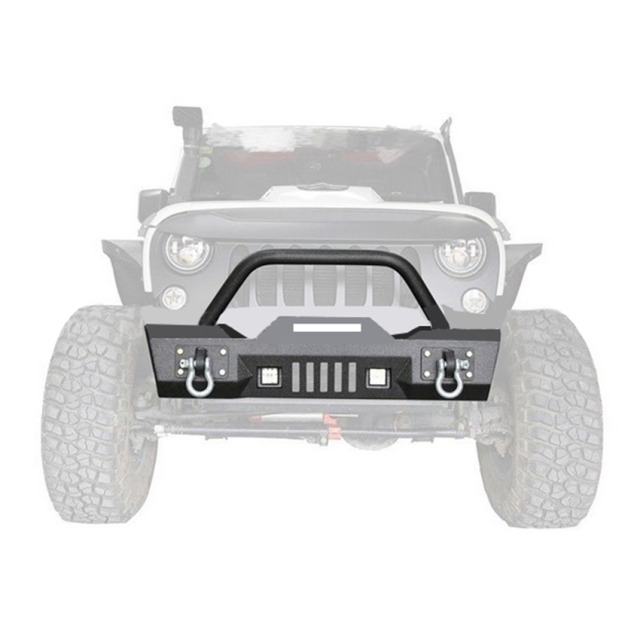 Hot Selling Truck Spare Parts Steel Front Bumper Bull Bar for Jeep Wrangler Black Front Bumper