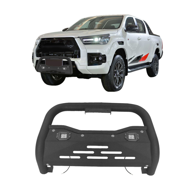 Factory Directly Wholesale with 2 LED Lights 4X4 Truck Front Bumper Nudge Bar for Hilux Ranger D-Max Bt-50