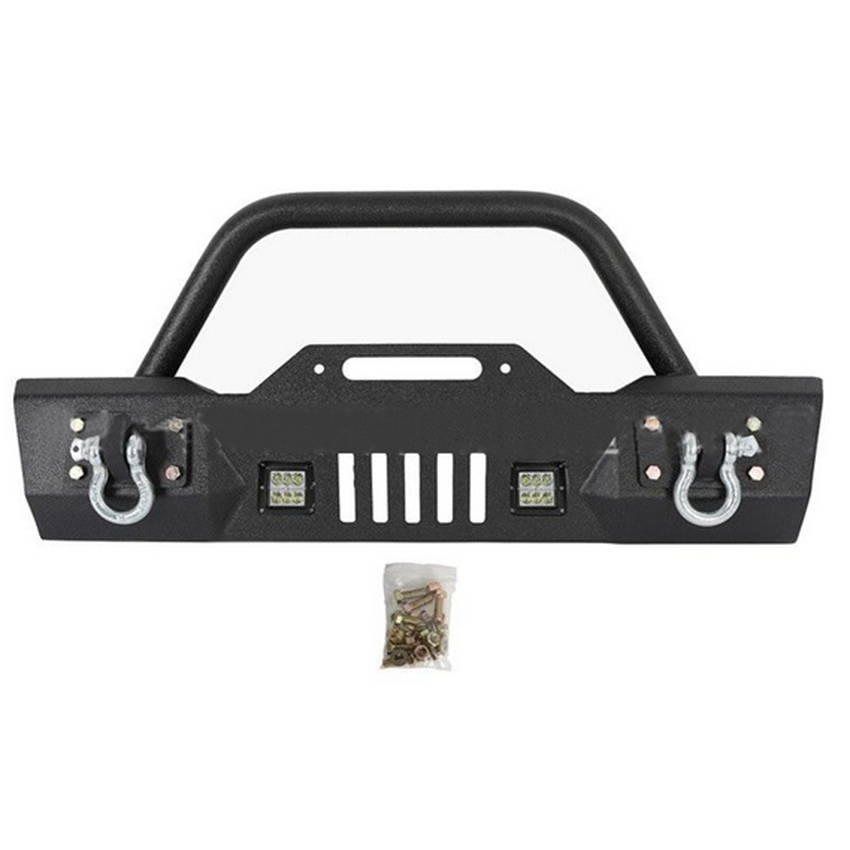 Hot Selling Truck Spare Parts Steel Front Bumper Bull Bar for Jeep Wrangler Black Front Bumper