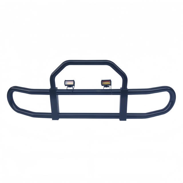Heavy Duty Truck Iron Steel Deer Guard Heavy Truck Grille Guard Front Bumper Deer Guard with Lights for Volvo Semi Truck