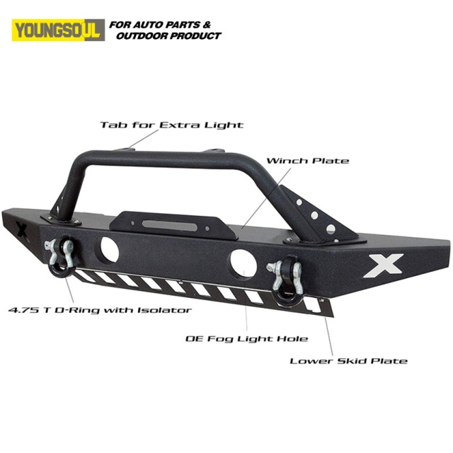 Pickup Offroad Modify Accessories Steel Truck Front Bumper Bull Bar for Fj Cruiser 2007-2021