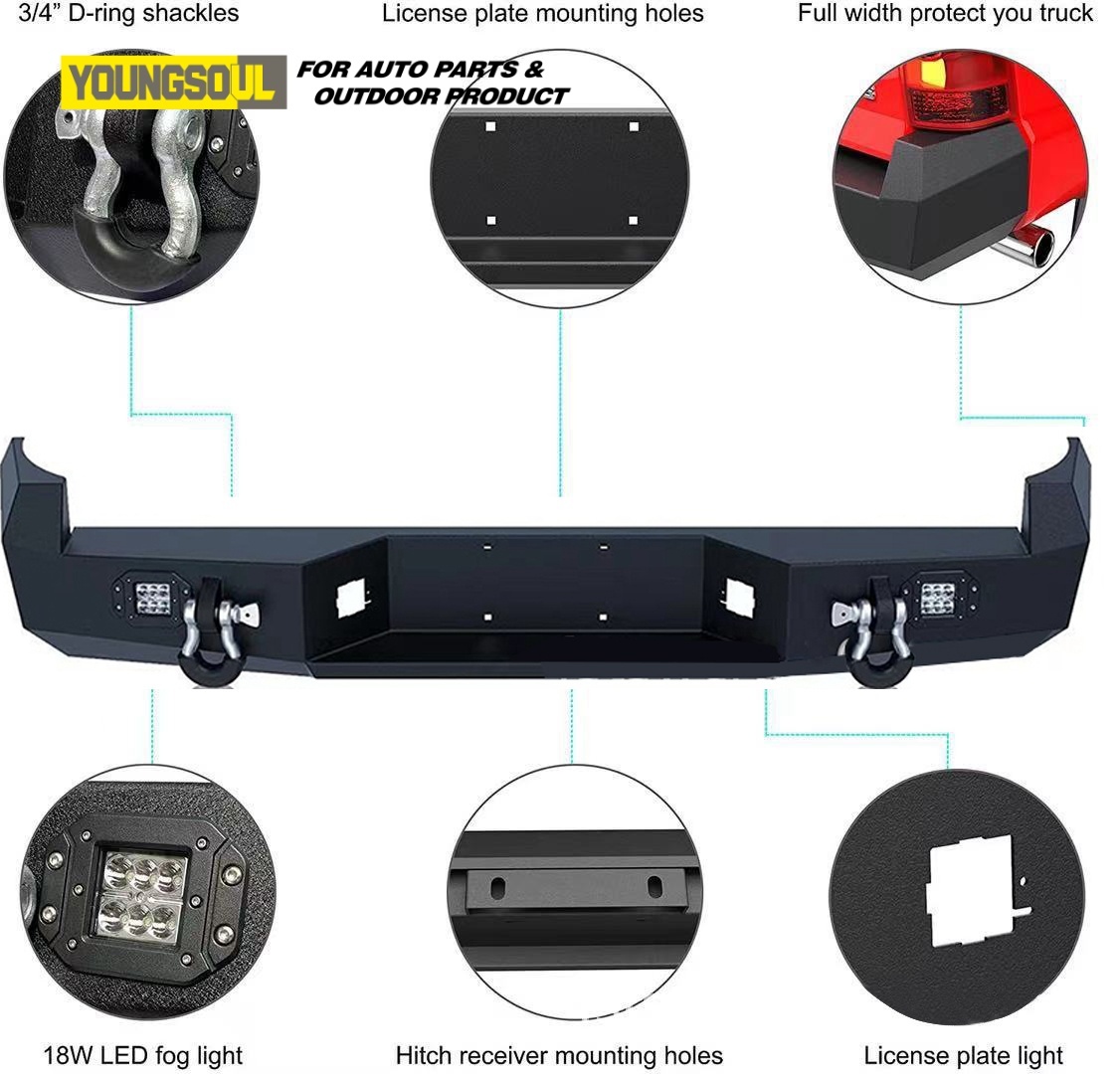 Youngsoul 4X4 Bull Bar Steel Turck Front Bumper Bull Bar Universal for Tacoma Truck Modify Accessories