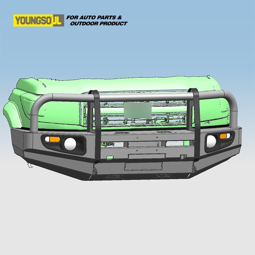 Youngsoul 4X4 Pickup Truck steel Front Bumper Bull Bar for LC76 LC79 LC80 LC100 LC200 LC300 Universal Auto Spare Parts