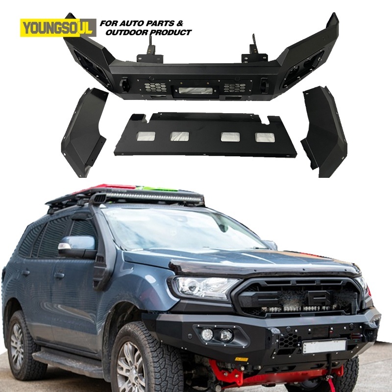 with Skid Plate Winch 4X4 Offroad Car Front Bull Bar Bumper Guard Auto Accessories for Isuzu Dmax Ford Ranger T8 T9