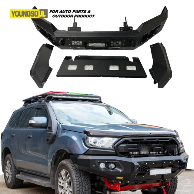 with Skid Plate Winch 4X4 Offroad Car Front Bull Bar Bumper Guard Auto Accessories for Isuzu Dmax Ford Ranger T8 T9