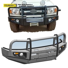 Youngsoul 4X4 Pickup Truck steel Front Bumper Bull Bar for LC76 LC79 LC80 LC100 LC200 LC300 Universal Auto Spare Parts