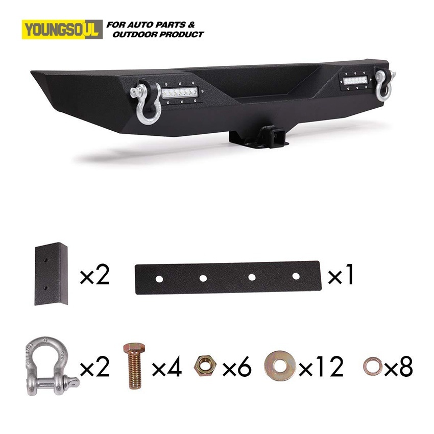 Youngsoul 4X4 Steel Rear Bumper Accessories Offroad Rear Bull Bar for Jeep Wrangler Jk Jl