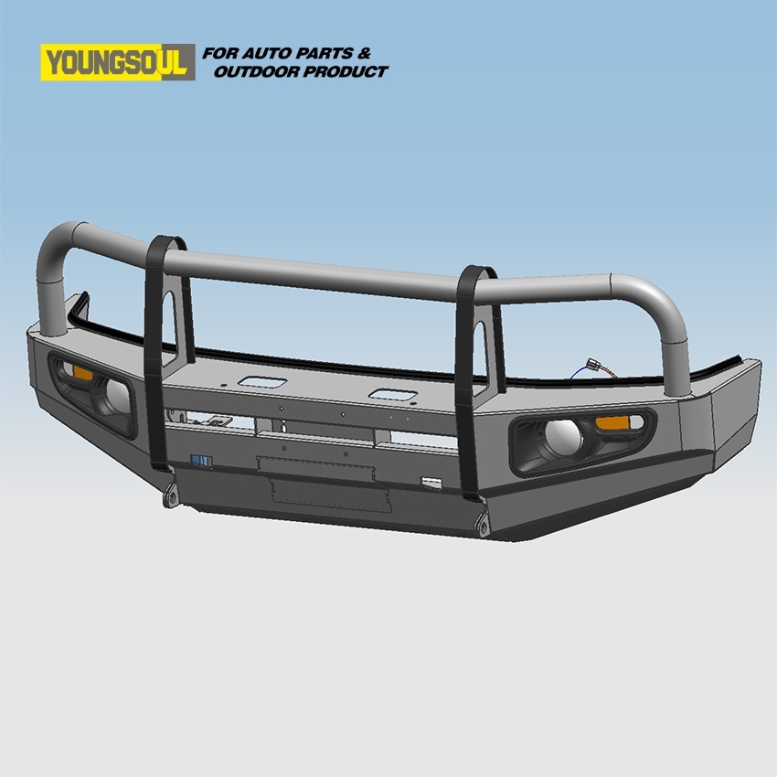 Youngsoul 4X4 Pickup Truck steel Front Bumper Bull Bar for LC76 LC79 LC80 LC100 LC200 LC300 Universal Auto Spare Parts