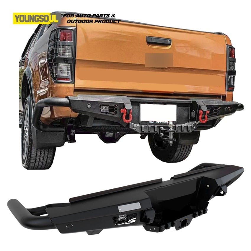 Factory Made 4X4 Offroad Truck Accessories Rear Bumper Guard Steel Bull Bar for Ranger T6 T7 T8