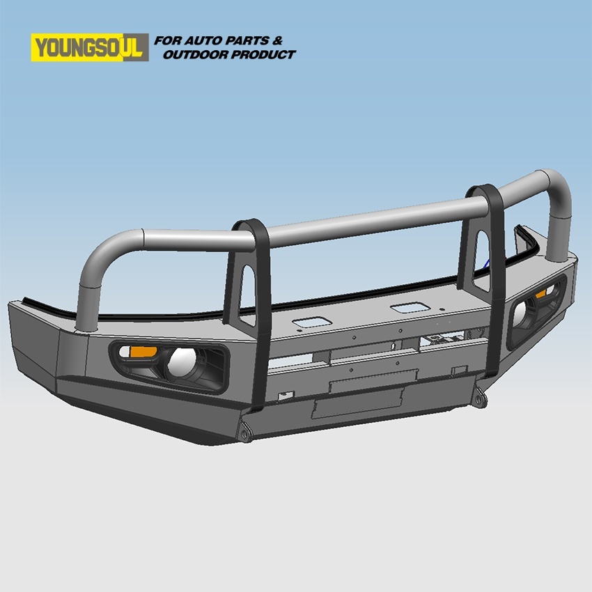 Youngsoul 4X4 Pickup Truck steel Front Bumper Bull Bar for LC76 LC79 LC80 LC100 LC200 LC300 Universal Auto Spare Parts