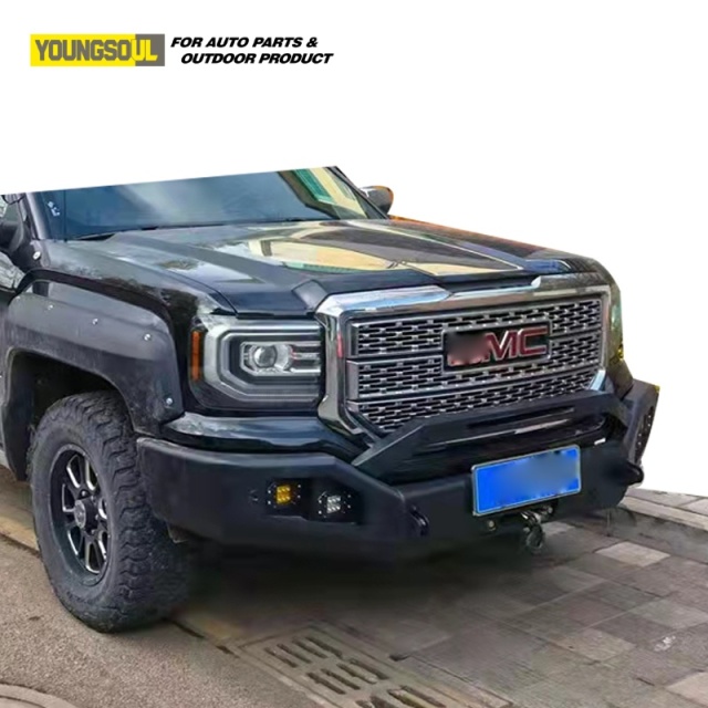 Youngsoul Offroad Pickup Truck Car Accessories Black Front Bumper Bull Bar for Gmc Sierra Steel Bullbar Bumper