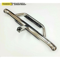 OEM ODM Car Exterior Accessories Universal Stainless Steel Rear Step Bumper Bar with Lights for Hilux Revo Pajero