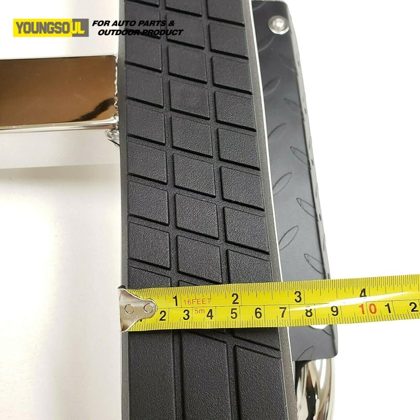 OEM ODM Car Exterior Accessories Universal Stainless Steel Rear Step Bumper Bar with Lights for Hilux Revo Pajero