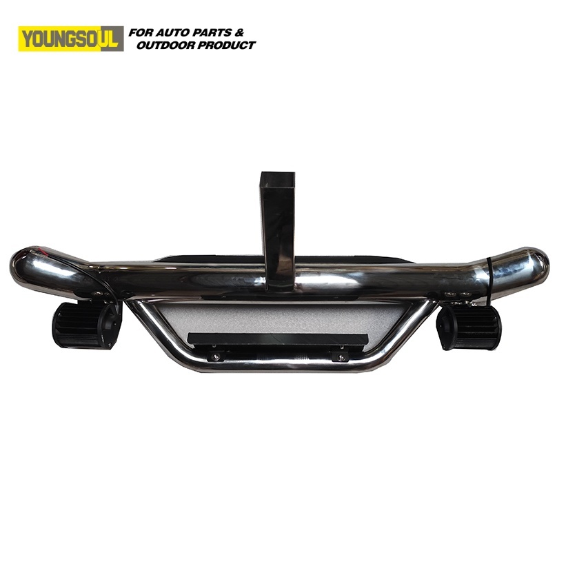 OEM ODM Car Exterior Accessories Universal Stainless Steel Rear Step Bumper Bar with Lights for Hilux Revo Pajero